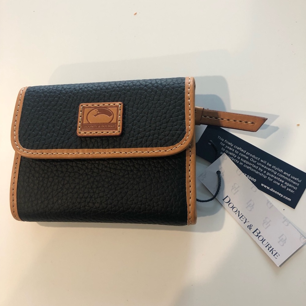 NWT Pebble Leather Small Flap Wallet